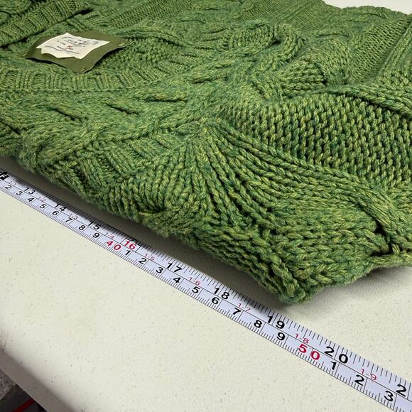 VTG Y2K Old Navy Womens M Cable Knit Sweater Chunky Fisherman Preppy Wool Cotton - Picture 6 of 11